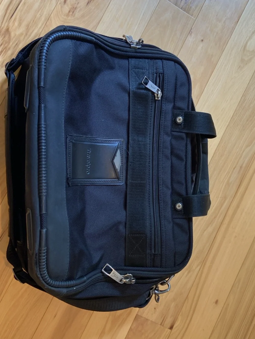 Black Men's Laptop Briefcase with Padded Shoulder Strap